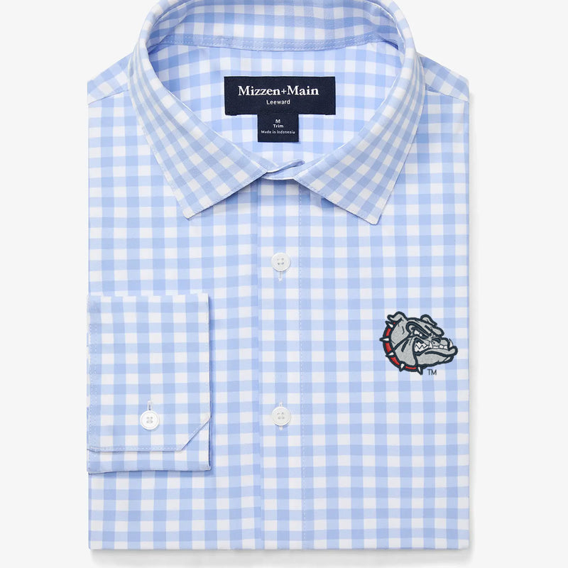 Gonzaga Leeward Dress Shirt - Light Blue Gingham, featured product shot