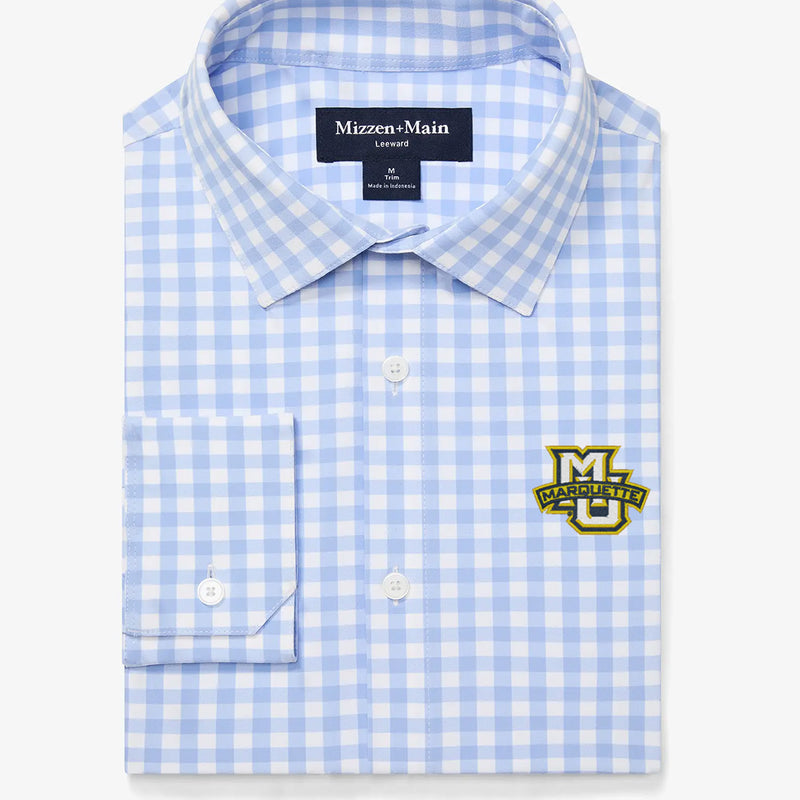 Marquette Leeward Dress Shirt - Light Blue Gingham, featured product shot