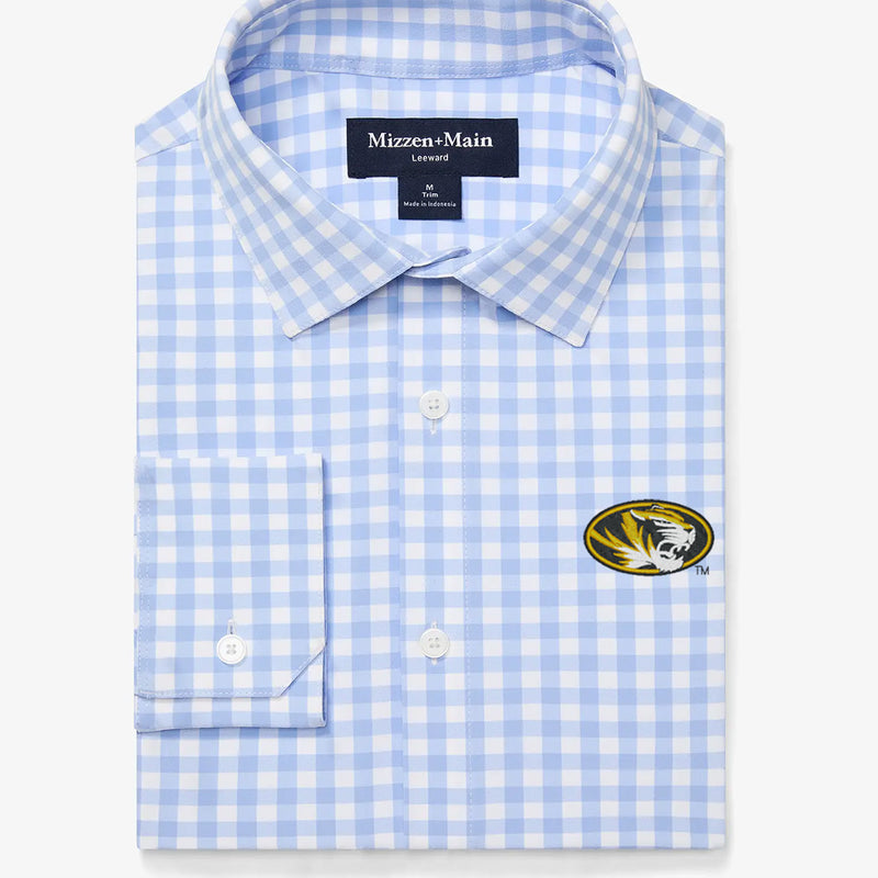 Missouri Leeward Dress Shirt - Light Blue Gingham, featured product shot