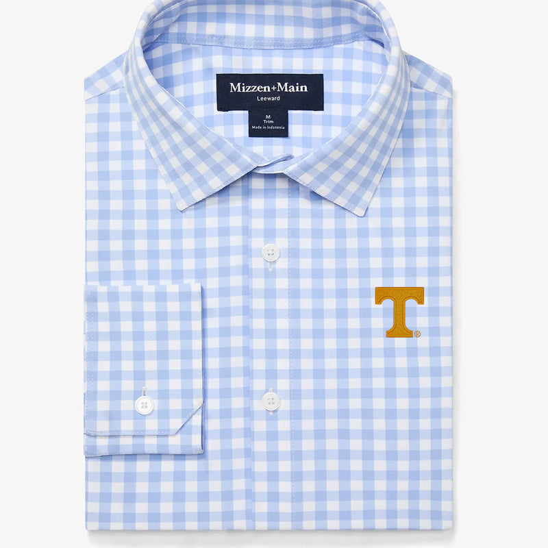 University of Tennessee Leeward Dress Shirt - Light Blue Gingham, featured product shot