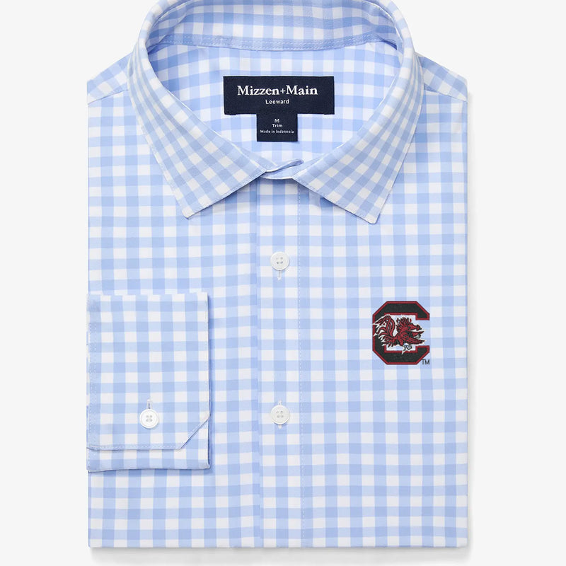 South Carolina Leeward Dress Shirt - Light Blue Gingham, featured product shot