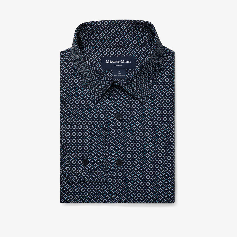 Leeward Dress Shirt - Navy Diamond, featured product shot