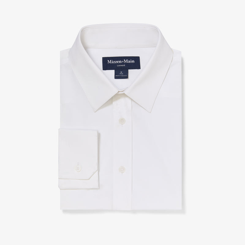 Leeward Formal Dress Shirt - White Solid, featured product shot