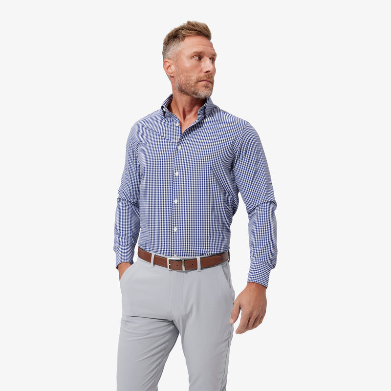 Leeward Dress Shirt - Blueprint Gingham, featured product shot