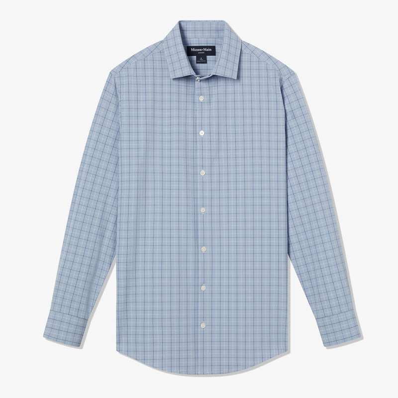 Leeward Dress Shirt - Blue Lustre Danbury Plaid, featured product shot