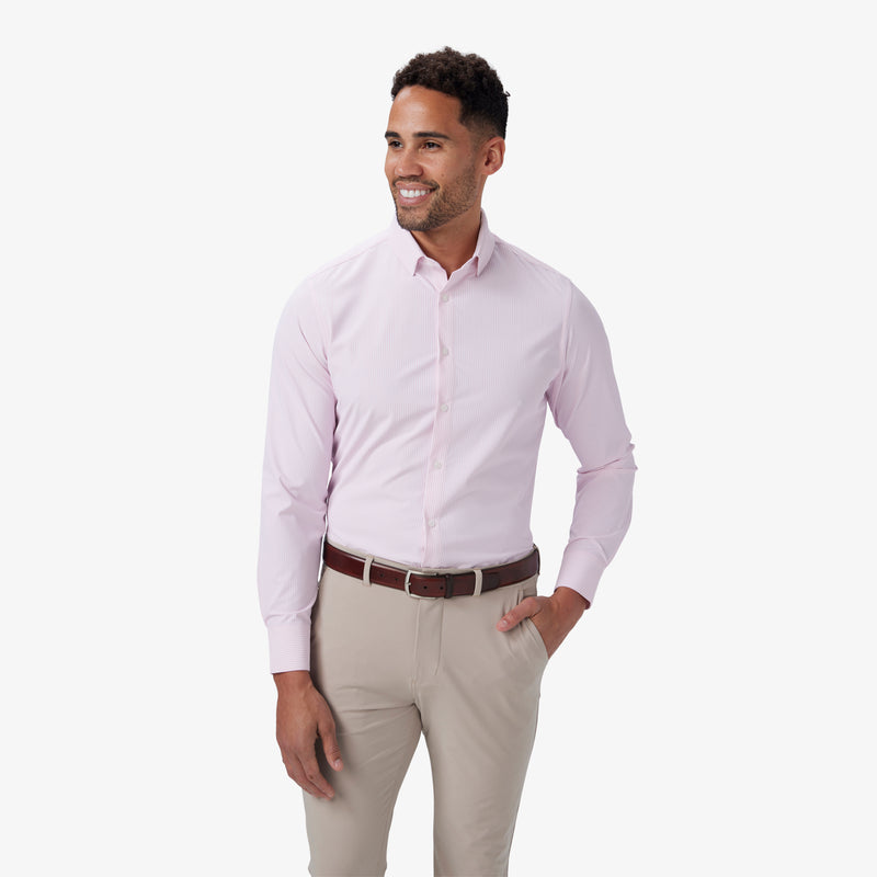 Leeward Dress Shirt - Rose Banker Stripe, featured product shot