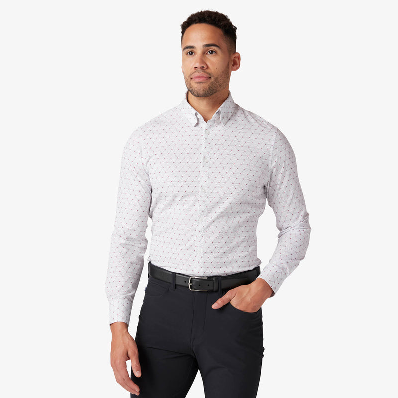 Leeward Dress Shirt - White Linear Triangle, featured product shot