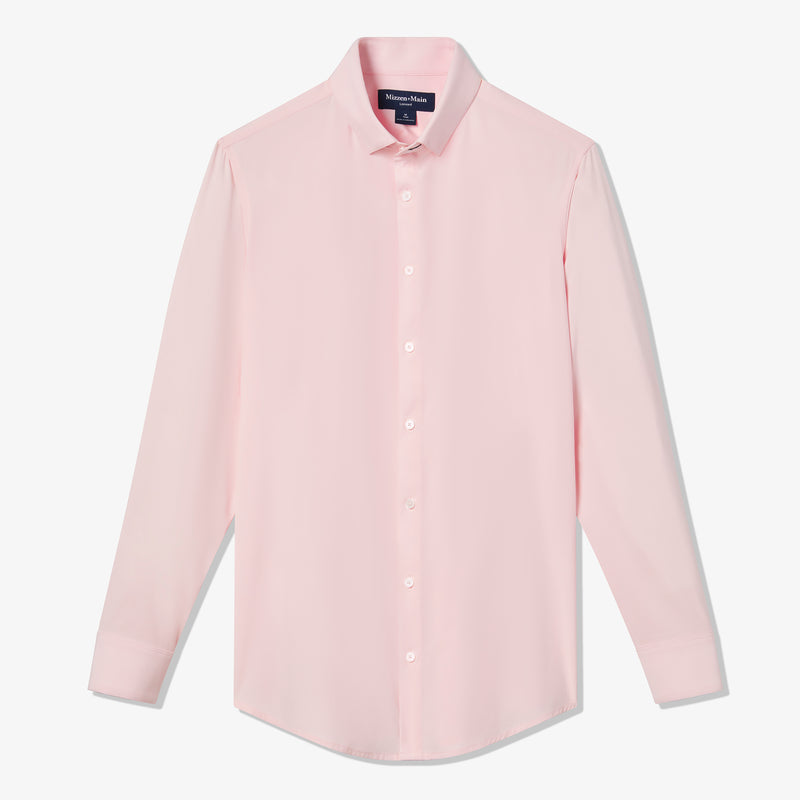 Leeward Dress Shirt - True Pink Solid, fabric swatch closeup
