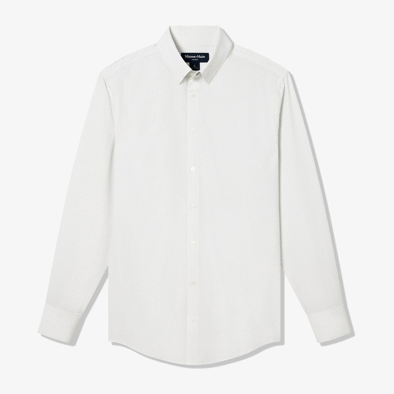 Leeward Dress Shirt - Sage Dot, fabric swatch closeup
