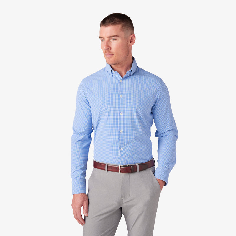 Leeward Dress Shirt - Cobalt Stratford Check, featured product shot