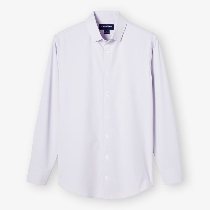 Leeward Dress Shirt - Lilac Straton Check, fabric swatch closeup