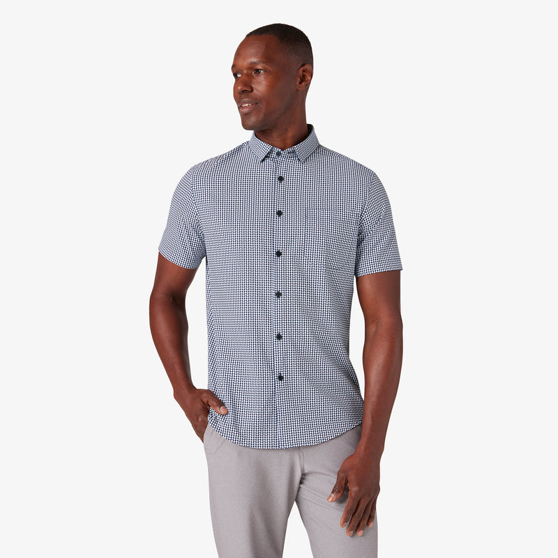 Leeward Short Sleeve - Navy Circle Geo, featured product shot