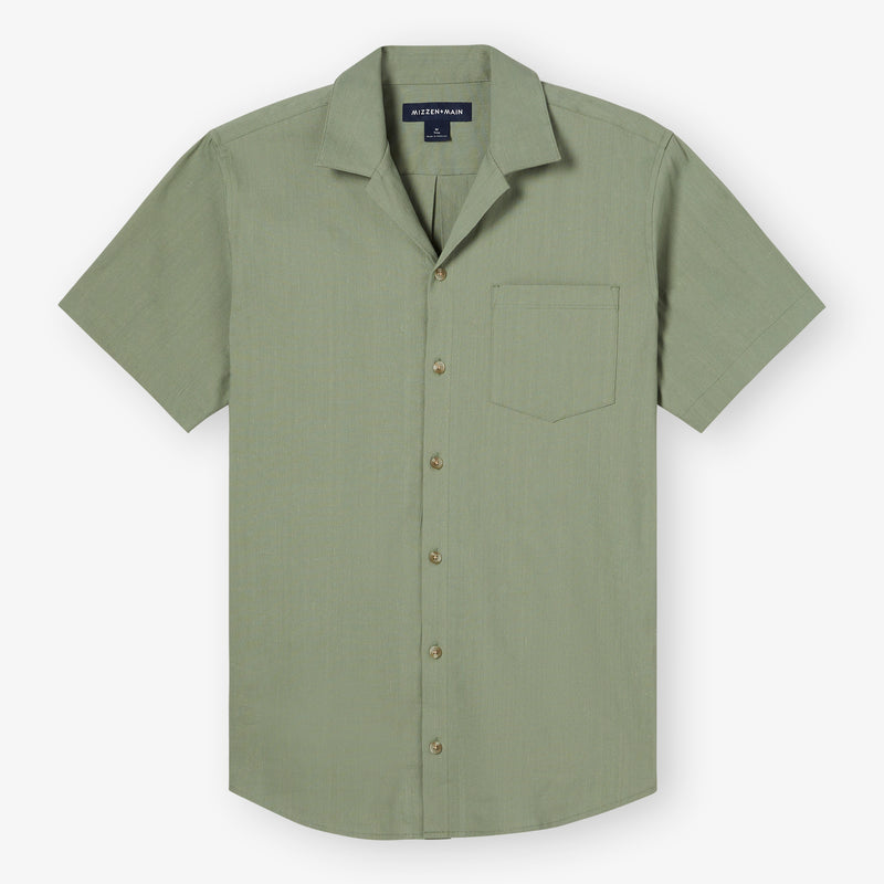 Palmer Camp Shirt - Sea Spray Solid, fabric swatch closeup