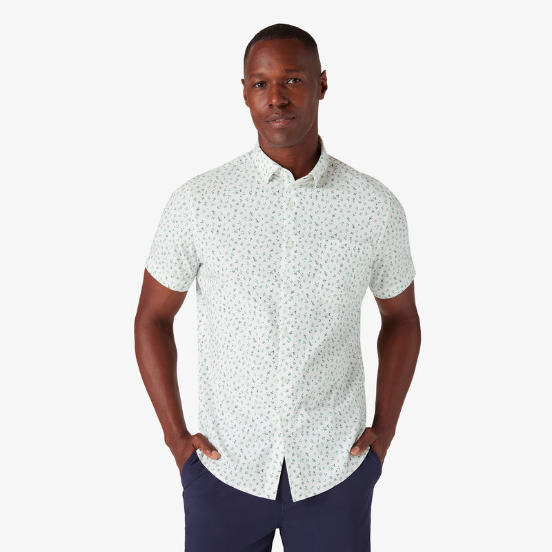 Leeward Short Sleeve - White Floral+Fauna, featured product shot