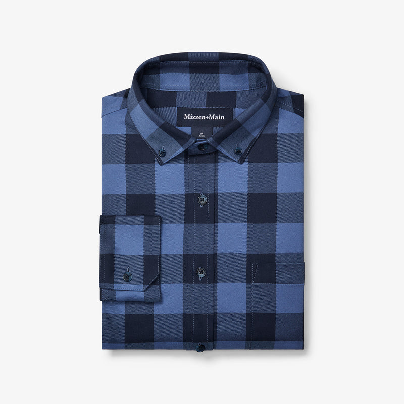 City Flannel Twill - Denim Blue Buffalo Plaid, featured product shot