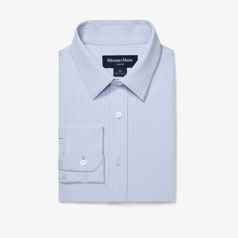 Leeward Formal Dress Shirt - Sky Pinstripe, featured product shot