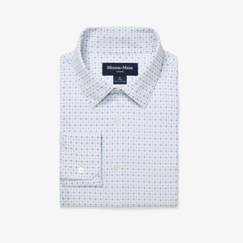 Leeward Dress Shirt - White Hatch Mark, featured product shot