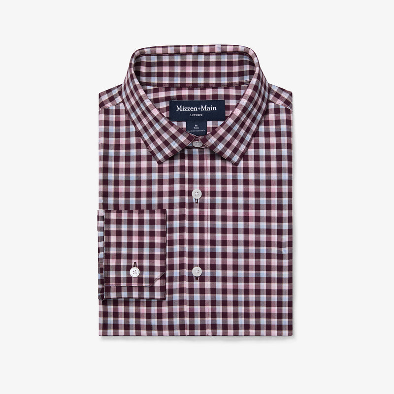 Leeward Dress Shirt - Wine Todos Plaid, featured product shot