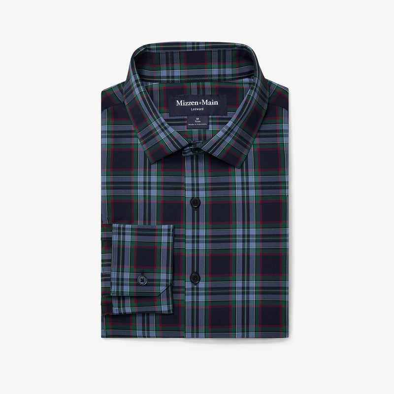 Leeward Dress Shirt - Navy Smith Tartan, featured product shot