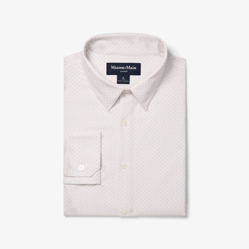 Leeward Dress Shirt - White Circle Texture, featured product shot