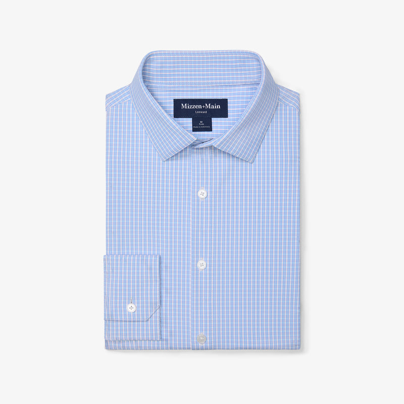 Leeward Dress Shirt - Cornflower Winston Check, featured product shot