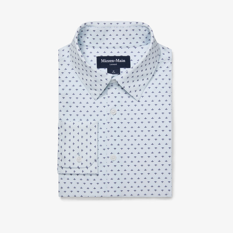 Leeward Dress Shirt - Sky Dotted Leaf, featured product shot