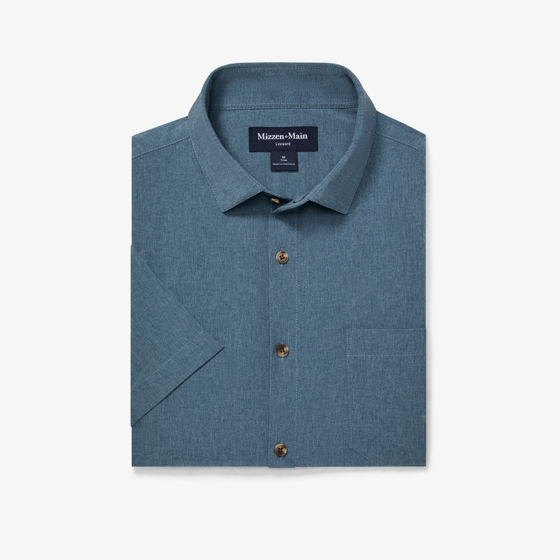 Leeward Short Sleeve - Dusty Blue Heather, featured product shot