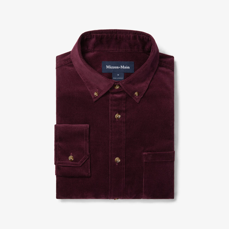 Jackson Corduroy Shirt - Wine Solid, featured product shot