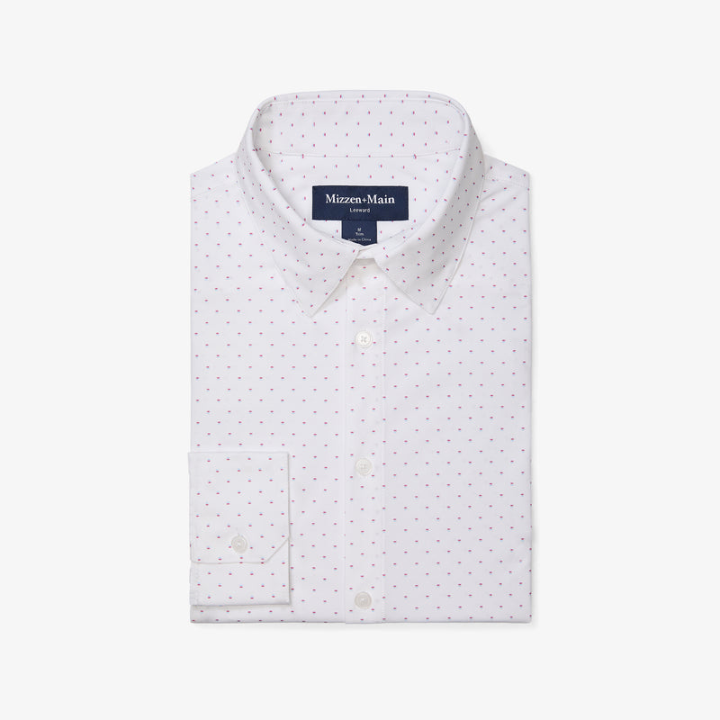 Leeward Dress Shirt - White Stacked Geo, featured product shot