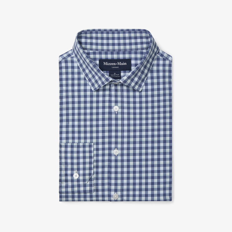 Leeward No Tuck Dress Shirt - Coastal Fjord Todos Plaid, featured product shot