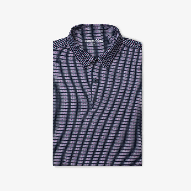 Halyard Polo - Navy Multi Rectangle, featured product shot