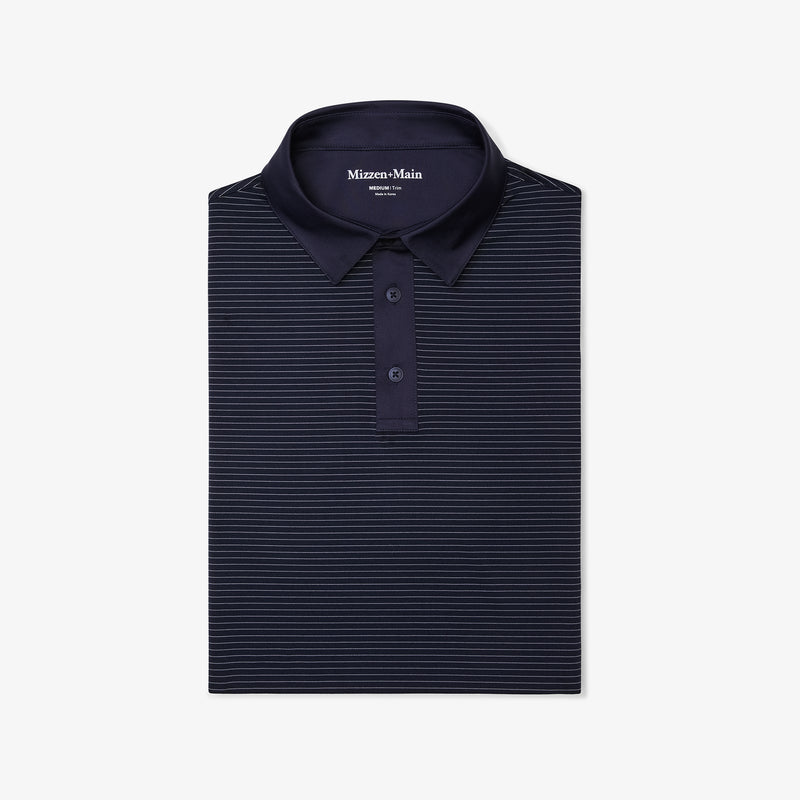 Versa Polo - Navy Lavender Stripe, featured product shot