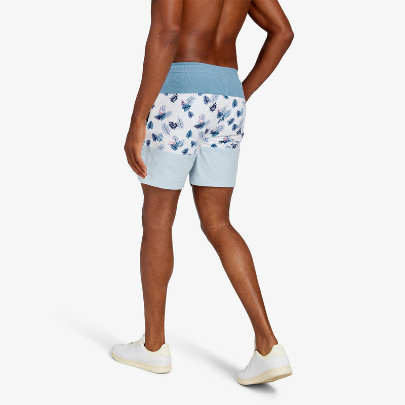 HydraShift Shorts - Blue and White Flamingo, lifestyle/model