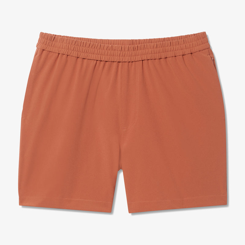 Helmsman Weekend Shorts - Auburn Solid, fabric swatch closeup