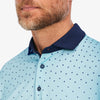 Phil Mickelson Polo - Aqua And Navy Dot Print, lifestyle/model photo
