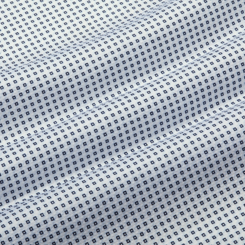 Halyard Short Sleeve - Blue Geo Twill Print, fabric swatch closeup