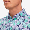 Halyard Short Sleeve - Palm Leaf Print, fabric swatch closeup