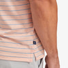Versa Polo - Peach Blue Horizontal Stripe, lifestyle/model photo