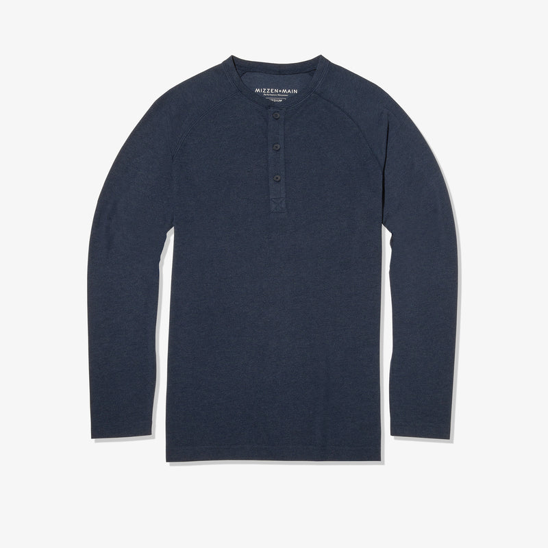 EasyKnit Henley - Navy Heather, featured product shot