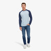 EasyKnit Henley - Navy and Blue Contrast, lifestyle/model photo