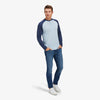 EasyKnit Henley - Navy and Blue Contrast, lifestyle/model photo