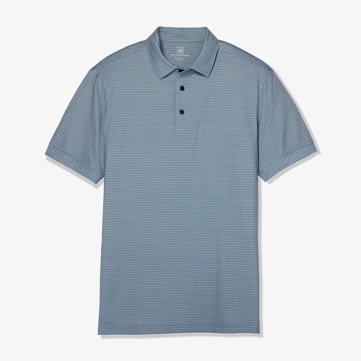 Versa Polo - Aqua Circle Print - Mizzen+Main