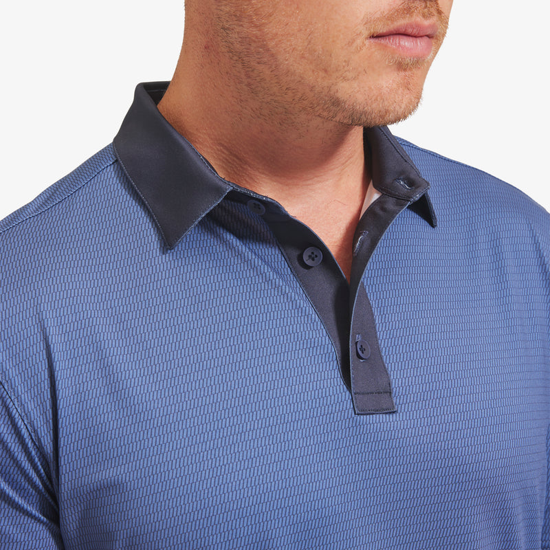 Versa Polo - Navy Texture Print with Contrast, lifestyle/model