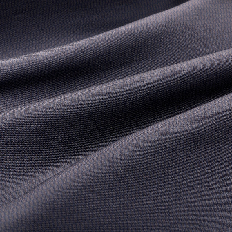 Versa Polo - Charcoal Texture Print with Contrast, fabric swatch closeup