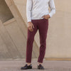 Helmsman 5 Pocket Pant - Burgundy Solid, lifestyle/model photo
