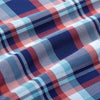 Leeward Short Sleeve - Navy And Red Madras, fabric swatch closeup