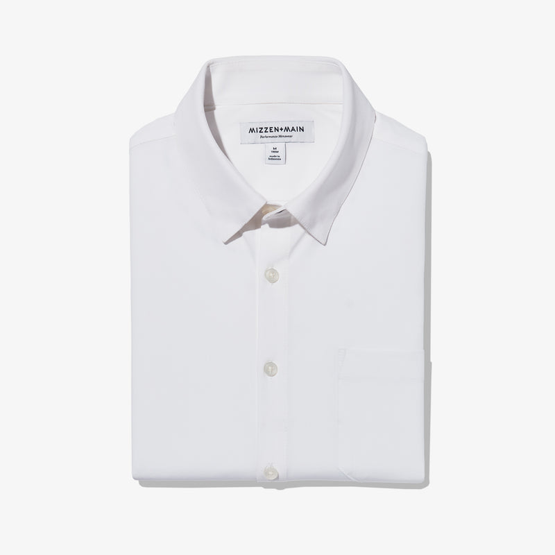 Leeward No Tuck Dress Shirt - White Solid, featured product shot