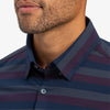 Leeward No Tuck Dress Shirt - Navy Burgundy Horizontal Stripe, lifestyle/model photo
