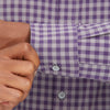 Leeward Dress Shirt - Purple Gray Gingham Check, lifestyle/model photo