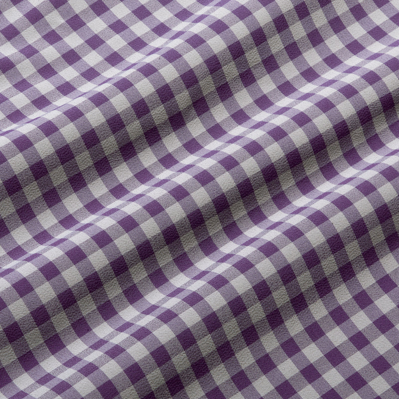 Leeward Dress Shirt - Purple Gray Gingham Check, fabric swatch closeup